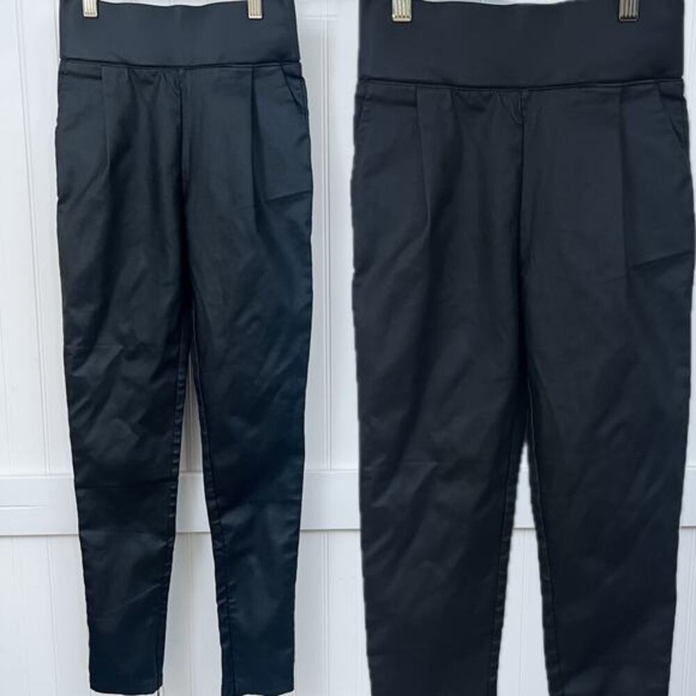 Rosebullet Faux Leather‎ Pants Black Grunge Biker Whimsigoth High Rise Tapered 2